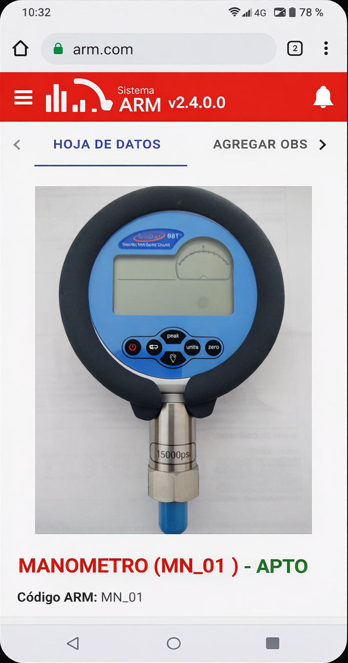 Sistema ARM App Interface